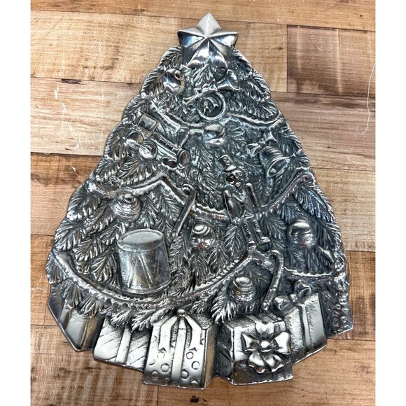 Vintage Pewter Christmas Tree Dish - Picture 1 of 5